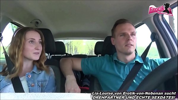 German hitchhiker fucks outdoor in the car