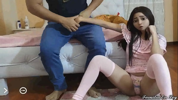 Unschuldige Stieftochter hört in allem auf ihren Stiefvater, weil ihre Mutter es ihr befohlen hat und ihr Stiefvater sie ausnutzt