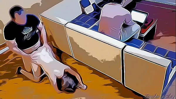 Calda e giovane moglie tradisce il marito mentre lavora sul portatile NTR Cartoon Hentai