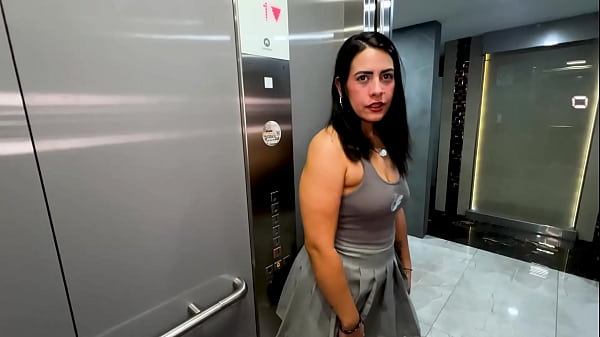 I meet my horny neighbor in the elevator and fuck his dirty cock without my husband noticing! KyleiEllish