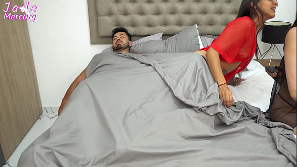 My stepsister invites me to her house, the three of us share a bed and I end up fucking her husband