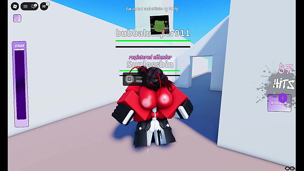 Beating and fucking this slut in roblox cumbat