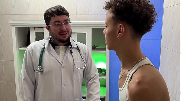 Young and passive doctor helped the patient who was afraid of feeling a finger up his ass | COMPLETE ON RED