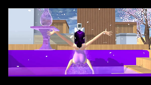 Punto di vista: la ragazza volpe dei cartoni animati balla sulle tue ginocchia (Sakura School Simulator)