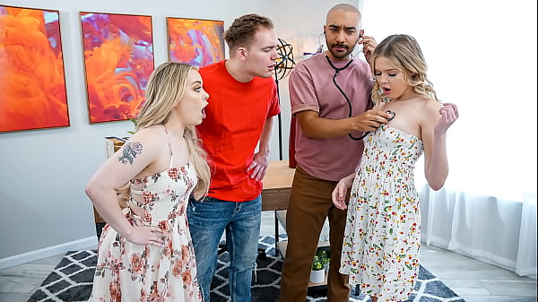 Stiefbrüder lernen von den Stiefschwestern des anderen eine Lektion in weiblicher Anatomie – Swapsister