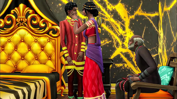 La matrigna indiana e il patrigno preparano il figliastro vergine prima del matrimonio facendo sesso a tre per perdere la verginità in una stanza d'albergo