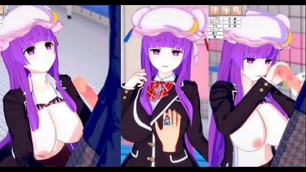 [Eroge Koikatsu!] Touhou patchouli rubs her breasts H! 3DCG big breasts anime video (Touhou Project) [Hentai game]
