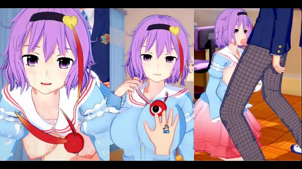 [Eroge Koikatsu!] Touhou Satori Komeiji rubs her breasts H! 3DCG big breasts anime video (Touhou Project) [Hentai game]