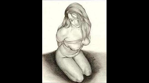 Rendição de escravidão por corda amarrada em desenhos animados de arte